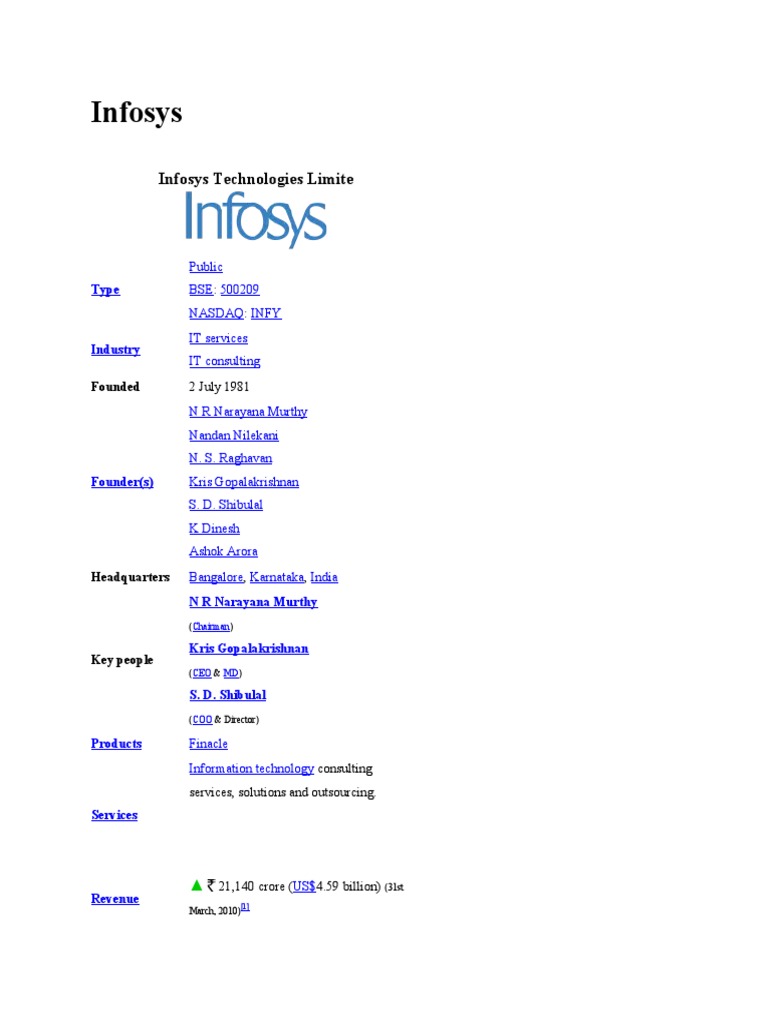 Infosys Technologies Limite | PDF | Business