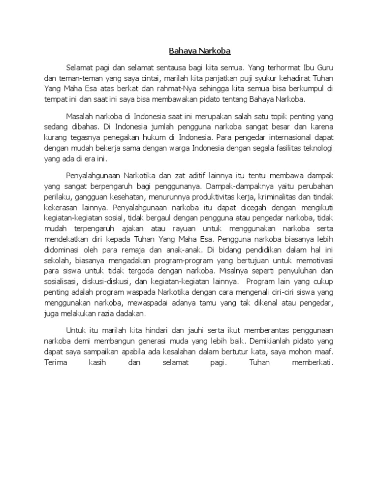 Pidato Tentang Bahaya Narkoba Bagi Generasi Muda – Cara Golden