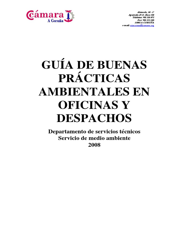 Guía de Buenas Prácticas Ambientales para El Sector de Oficinas y ...