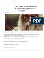 1.Reguli de Viață Spuse de Un Om Înțelept Care Te Vor Ajuta Să Începi Totul de La Început