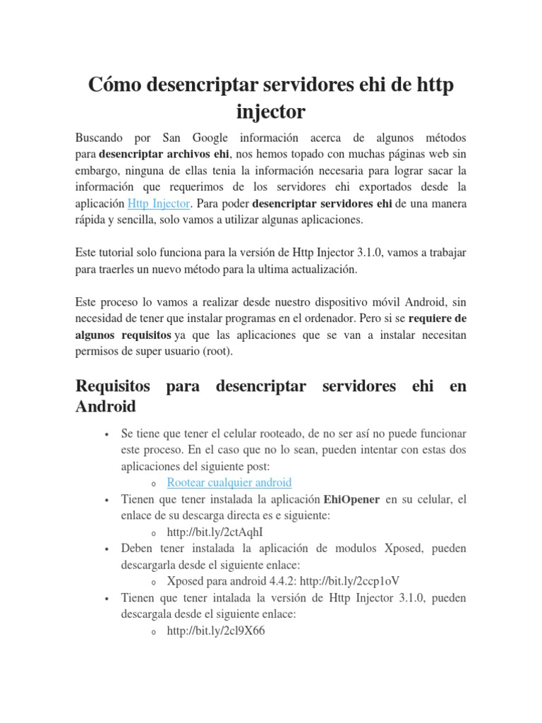 Desencriptar servidores EHI en Android | PDF | Protocolo de ...