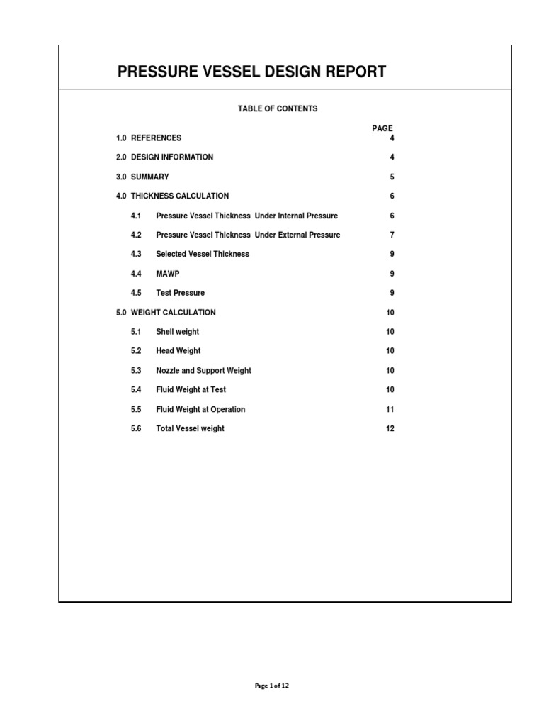 Pressure Vessel Calculation Report PDF PDF Pressure Density