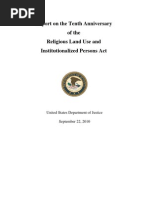 THE RELIGIOUS LAND USE AND INSTITUTIONALIZED PERSONS ACT Report 092210
