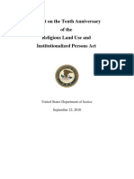 THE RELIGIOUS LAND USE AND INSTITUTIONALIZED PERSONS ACT Report 092210