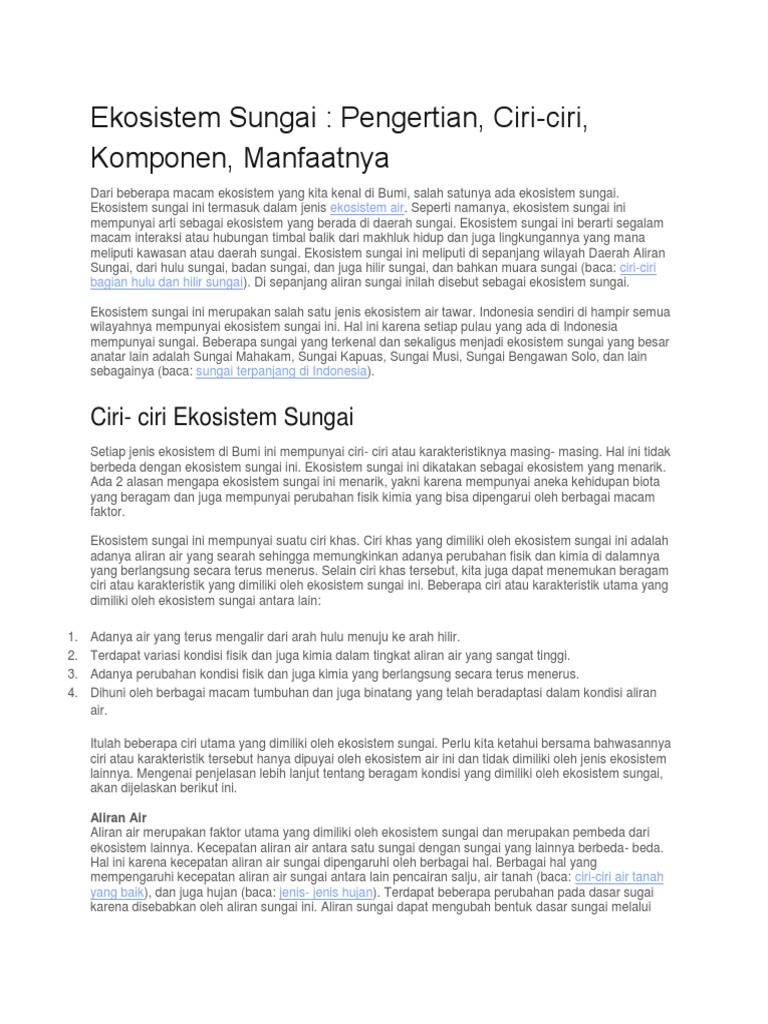 Ekosistem Sungai