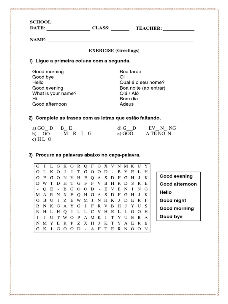 Caça Palavras online exercise for