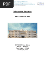 Information Brochure: Ph.D. Admissions 2018