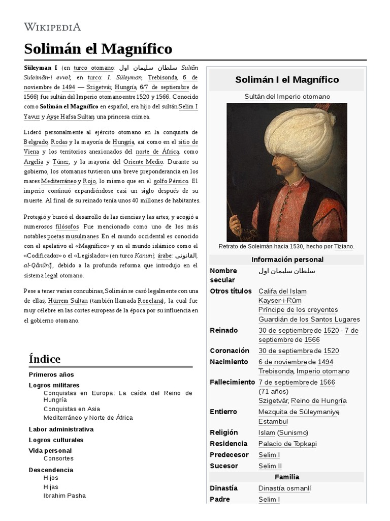 Solimán El Magnífico | PDF | imperio Otomano | Agitación