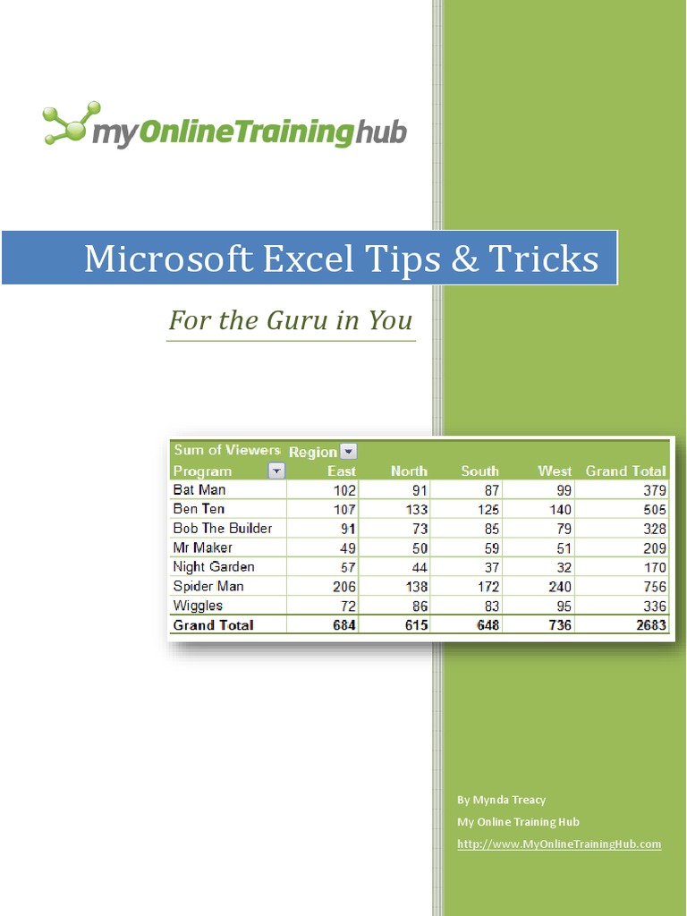 Excel Tips Tricks Ebook DL | PDF | Microsoft Excel | Spreadsheet