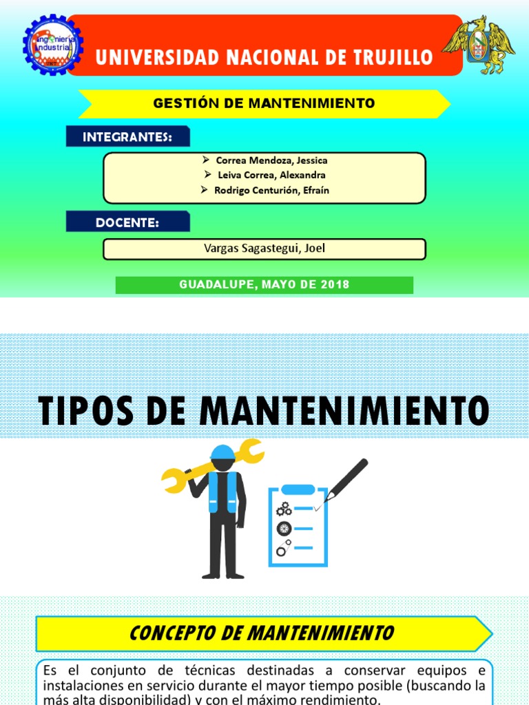 Tipos de Mantenimiento Point PDF Herramientas Calidad