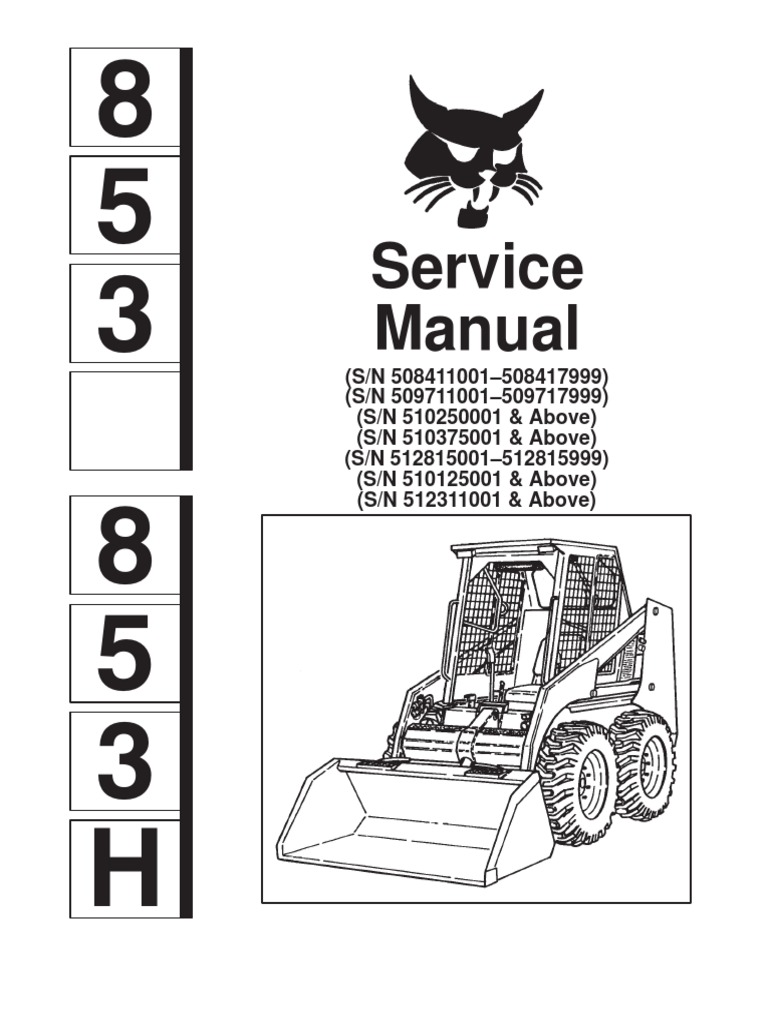 Bobcat_853_ServiceManual.pdf | Loader (Equipment) | Transmission