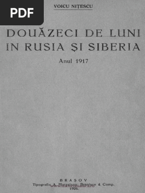 Voicu Nitescu Douazeci De Luni In Rusia Si Siberia Anul 1917 Vol 1 1926