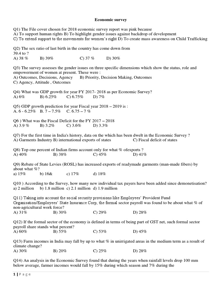 Economic Survey | PDF | Economies | Business