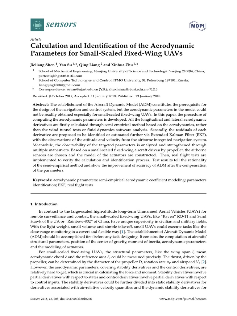 Aerodynamic Parameter Calculation for UAVs | PDF | Drag (Physics ...