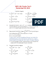 MATH 140-Practice Test 3 Revised April 30, 2014