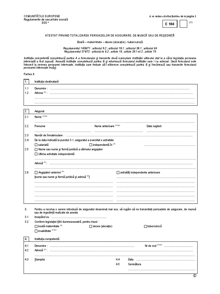 E 104 Form: Social Security Certification | PDF