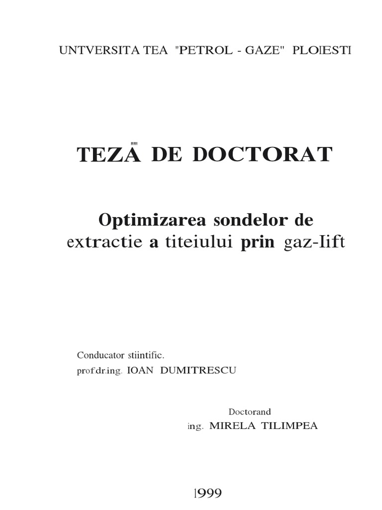 Optimizarea Sondelor de Extractie | PDF