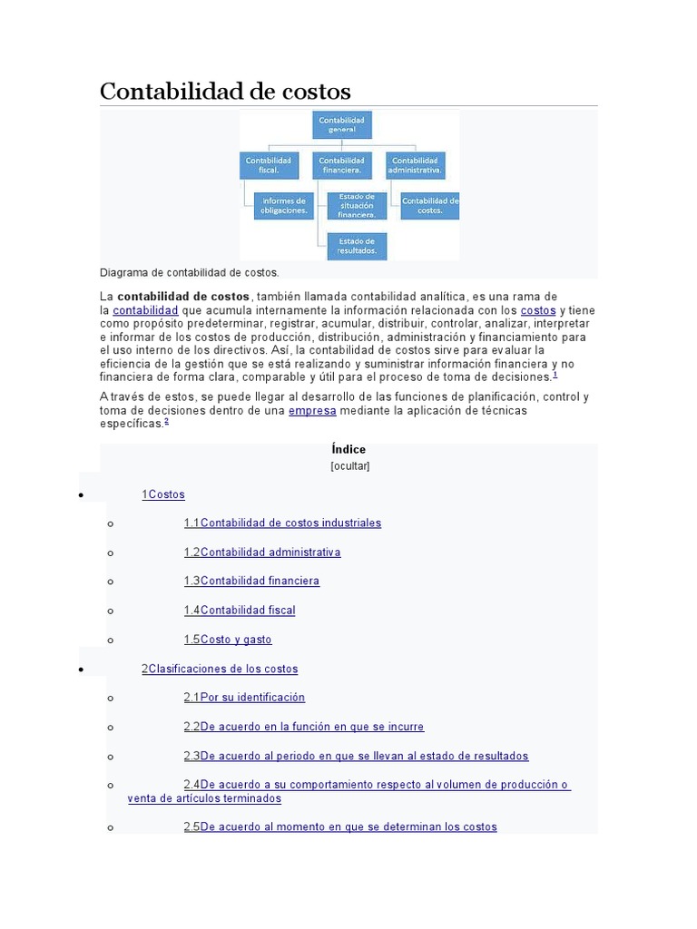 Guía Completa sobre Contabilidad de Costos | PDF | Contabilidad de ...