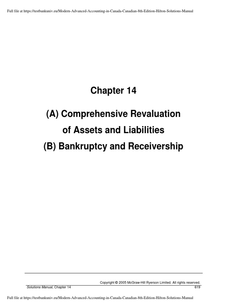 Modern-Advanced-Accounting-in-Canada-Canadian-8th-Edition-Hilton-Solutions- Manual.pdf | Bankruptcy | Book Value