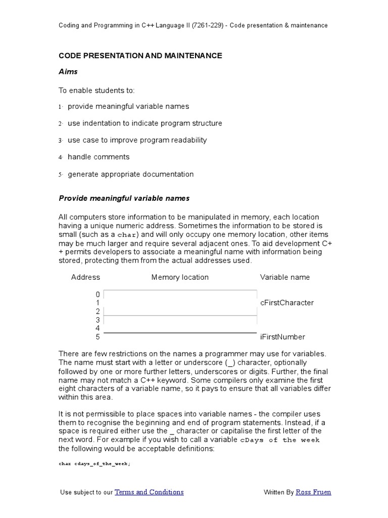 Coding and Programming in C++ Language II (7261-229) - Code ...