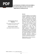 o Cenário Das Pesquisas Internacionais Sobre a Inclusão e Escolarização Do Aluno Com Deficiência Intelectual