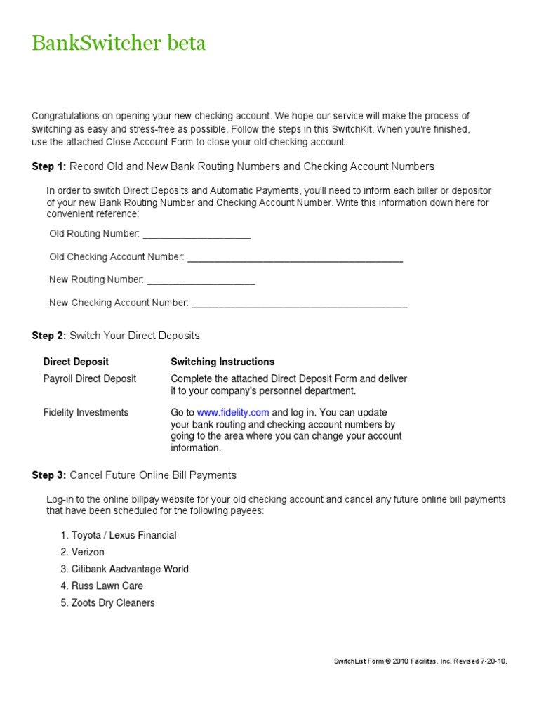 BankSwitcher SwitchKit Example | PDF