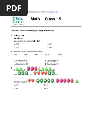 math olympiad class 5 sample paper pdf teaching mathematics
