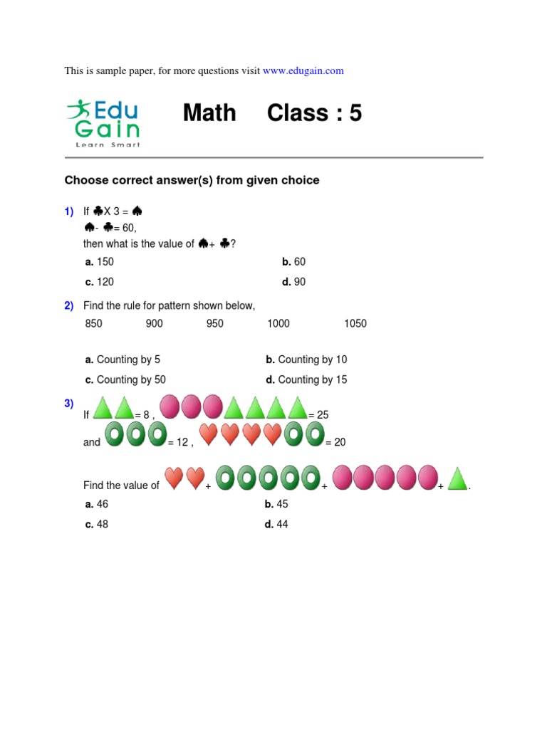 math-olympiad-class-5-sample-paper-teaching-mathematics