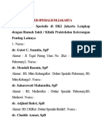 Daftar Dokter Spesialis Di Jakarta