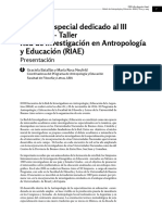 Número Especial Dedicado Al III Seminario-Taller Red de Investigación en Antropología y Educación (RIAE)