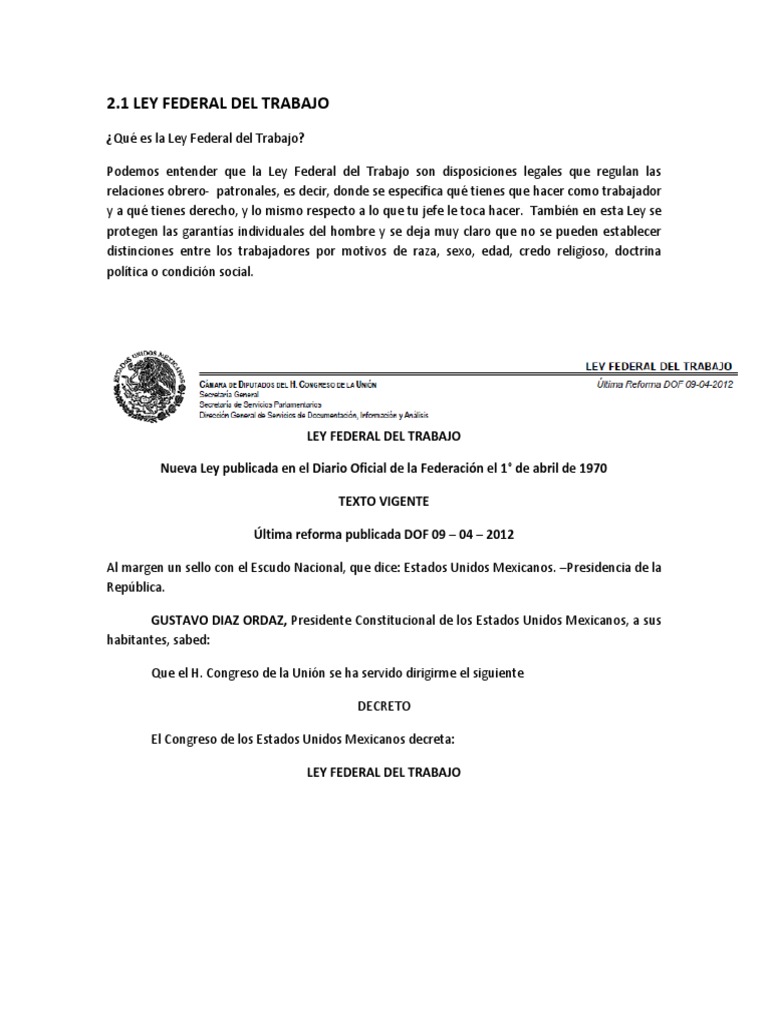 Artículos Clave de la Ley Federal del Trabajo | PDF | Derecho ...