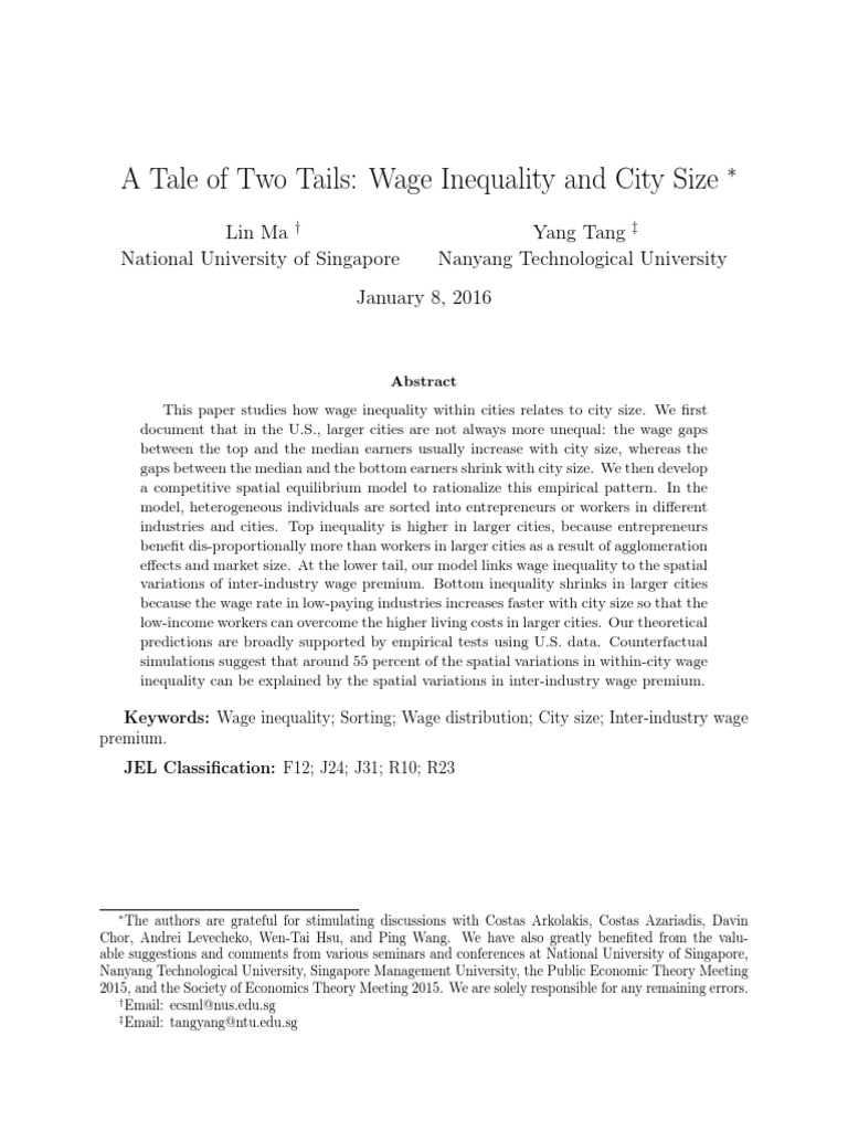 Inequality and City Size | PDF | Economic Inequality | Discrimination ...