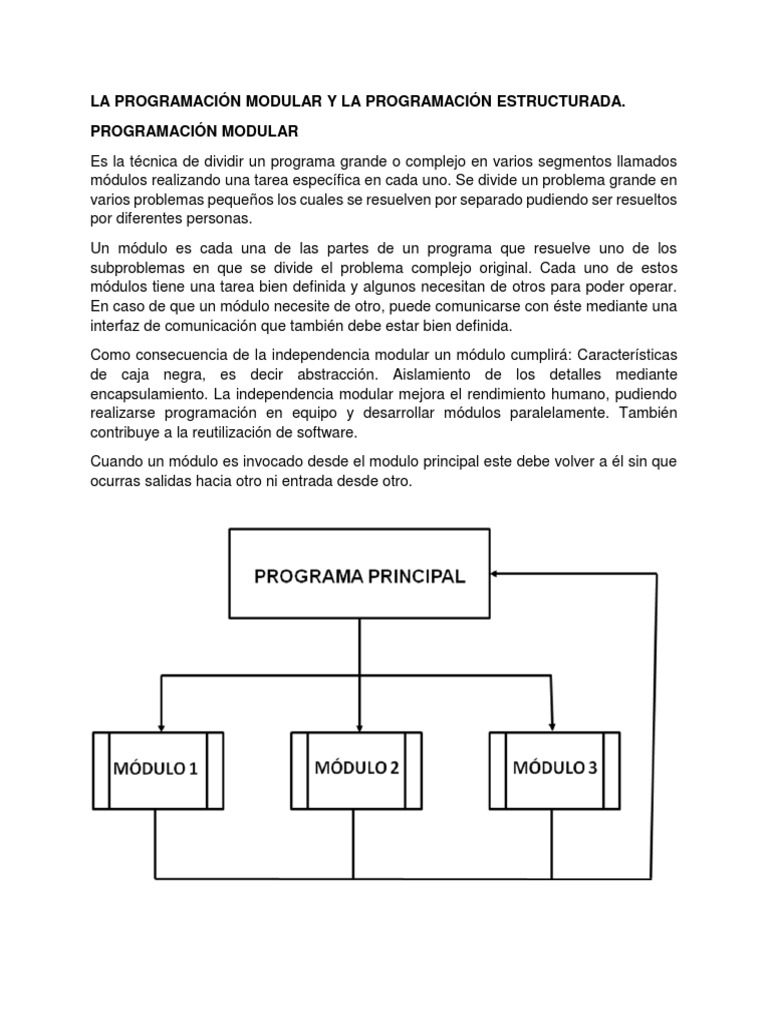 Programacion Modular y Estructurada | PDF | Programación de ...