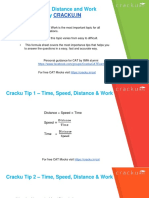 Time, Speed, Distance and Work Formuals_cracku