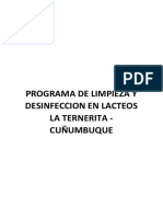 Programa de Limpieza y Desinfeccion