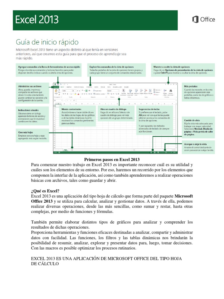 Manual Basico Excel 2013 PDF | PDF | Microsoft Excel | Hoja de cálculo