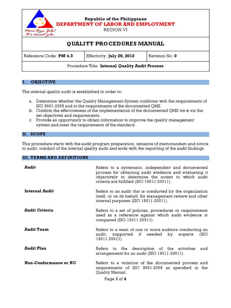 ISO 9001:2008 Internal Audit Guide | PDF | Iso 9000 | Audit