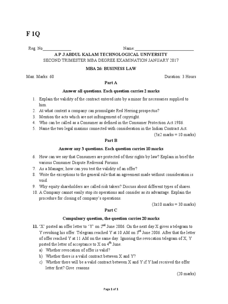 Business Law Trimester Ii Mba Ktu 17 Corporate Law Business Law