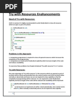 Try With Resources Enahancements