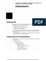 01) de La Torre, J. A., y Zamarrón, B. (2002) - "Presupuesto" en Evaluación de Proyectos de Inversión - México Prentice Hall, Pp. 209-220 PDF