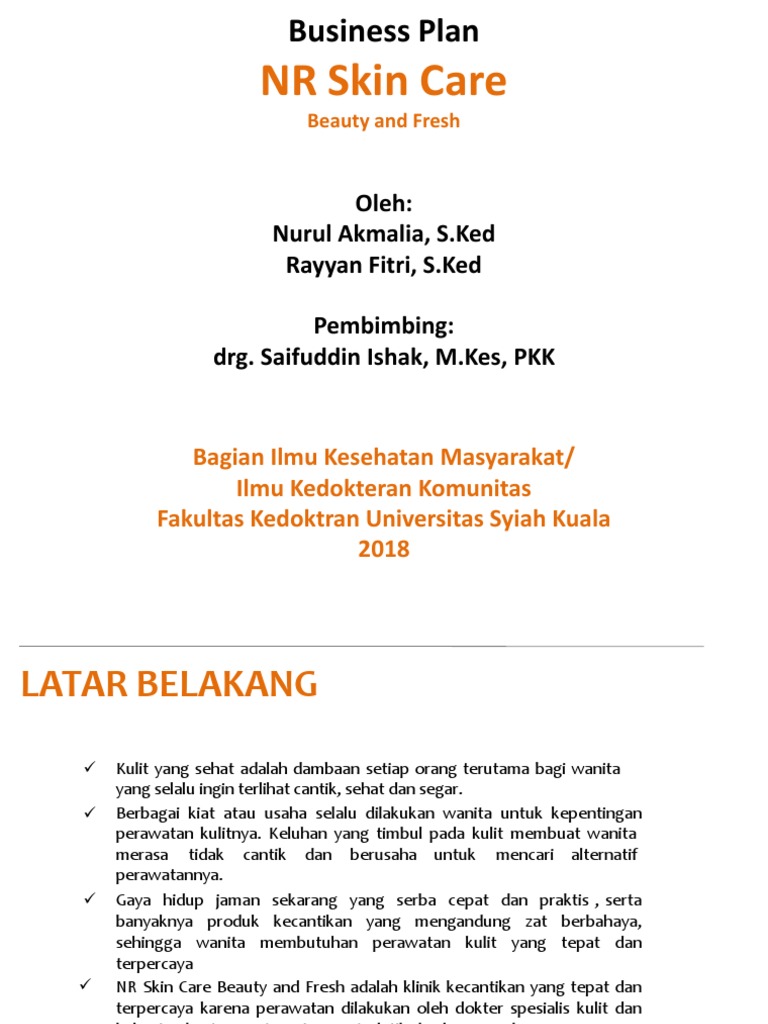 Rencana Bisnis NR Skin Care Solo | PDF