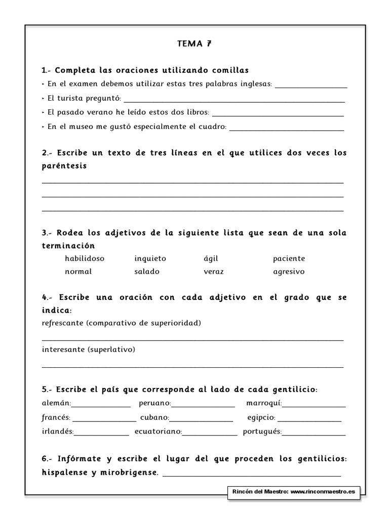 Actividades de Lenguaje para Tercer Grado | PDF | Artes del Lenguaje y ...