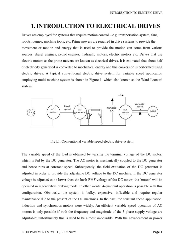 Introduction To Electrical Drives PDF Power Electronics Electric
