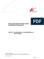 Good Laboratory Practice (GLP) Compliance Programme: GLP 02 - Fee Schedule For The Registration of GLP Facilities
