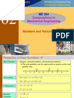 Computations in Mechanical Engineering: Numbers and Vectors