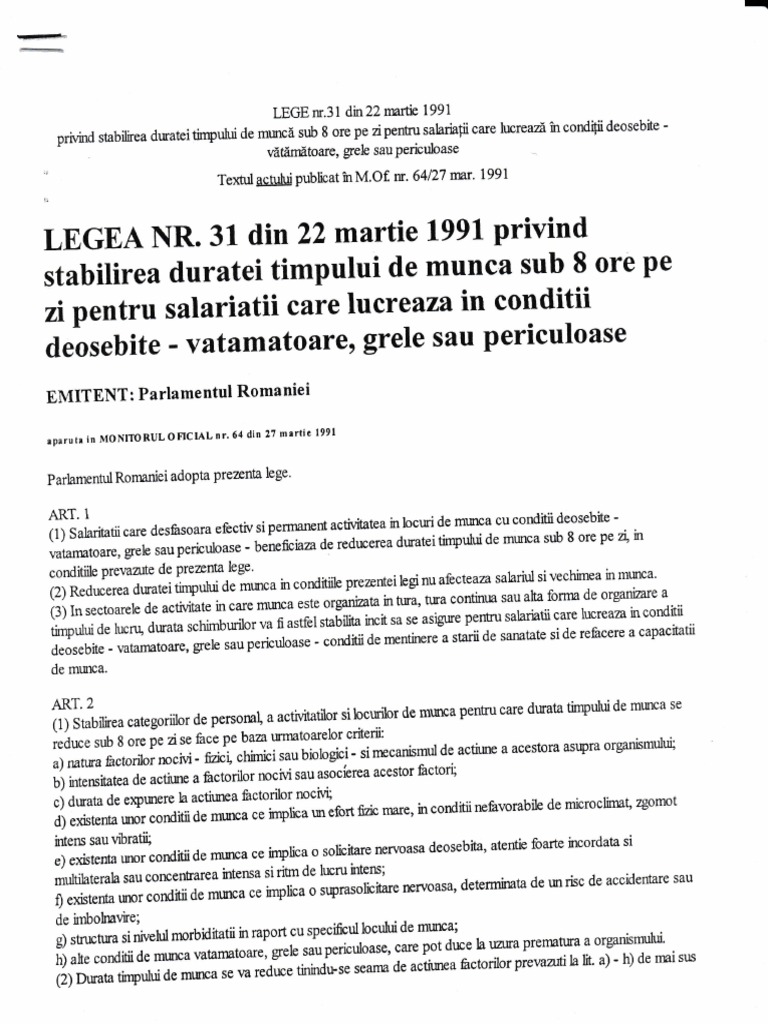 Legea 31 Din 1991 Pdf