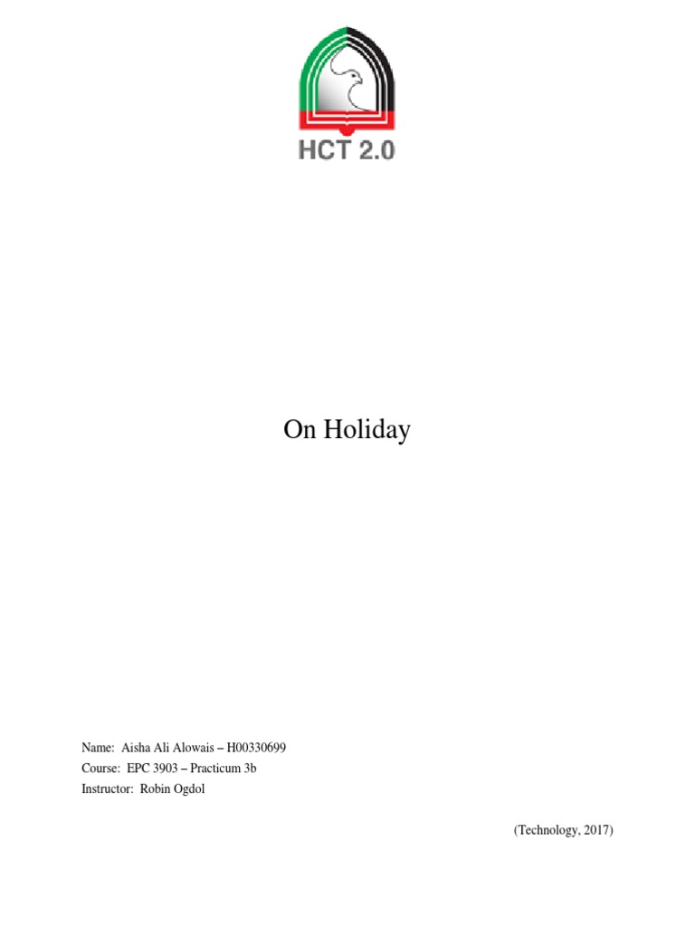 On Holiday Pdf Classroom Management Teachers