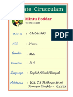 Mintu Poddar Bio Data PDF