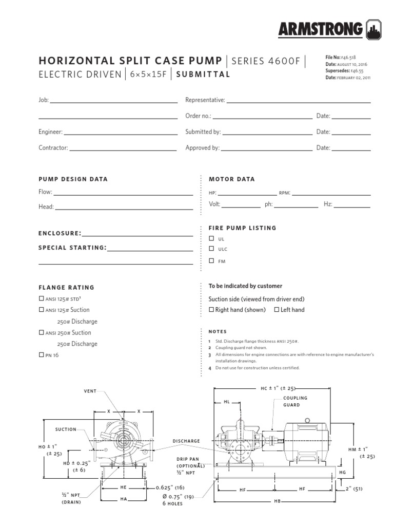 Horizontal Split Case Pump: Electric Driven | PDF | Mechanical ...