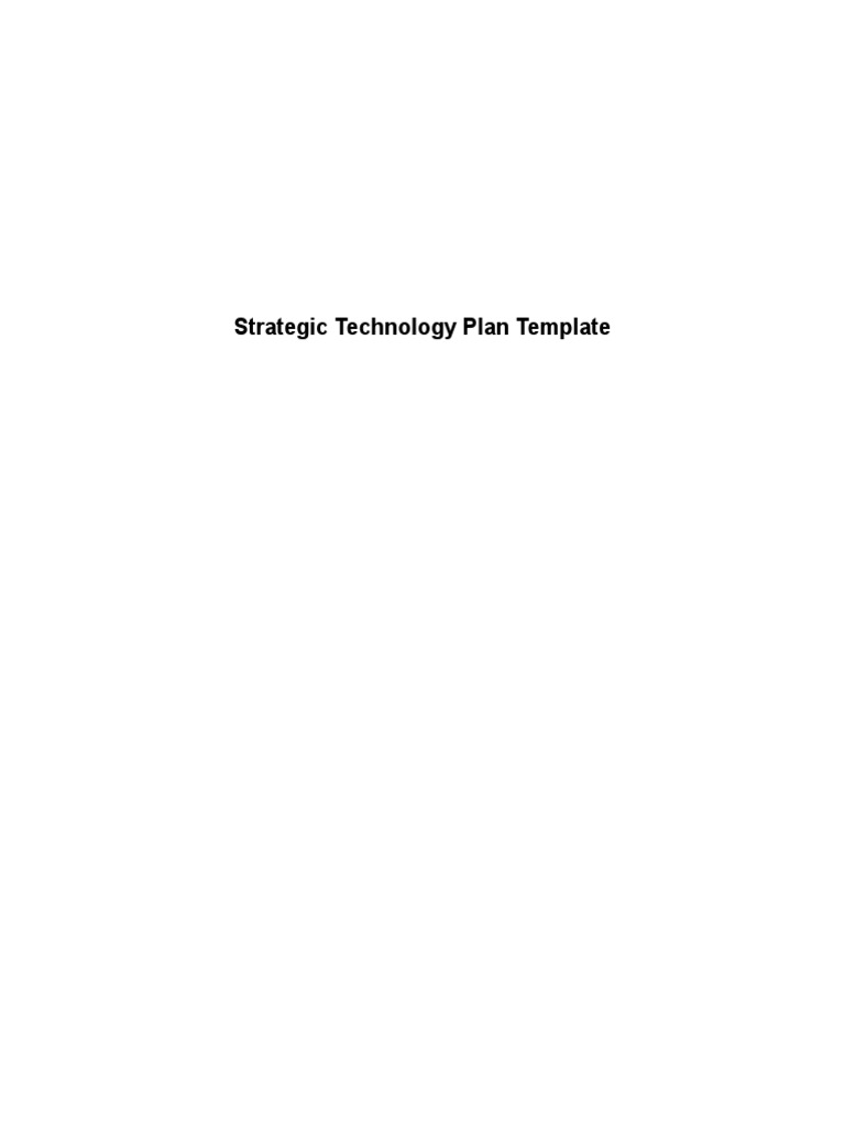 Strategic Technology Plan Template PDF Customer Relationship